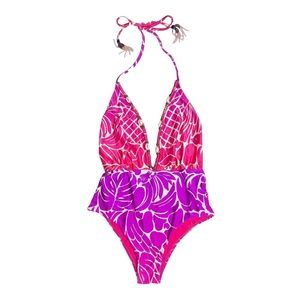 FARM RIO Embroidered Graphic One Piece Swim